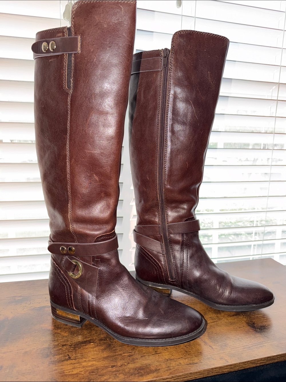 Women's Tall Leather Riding Boots - Brown